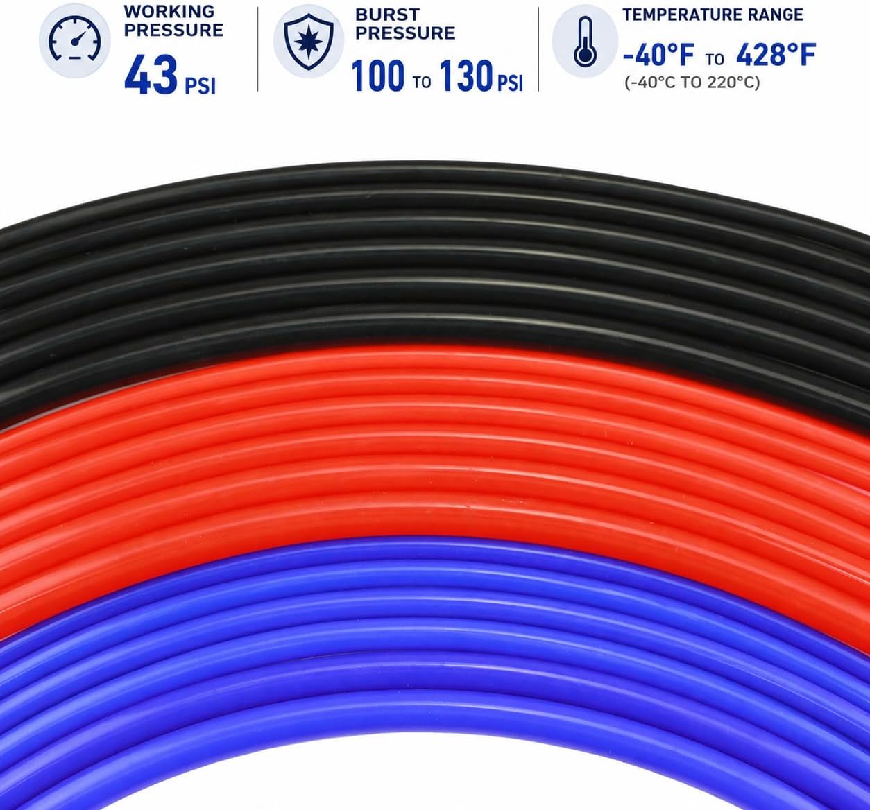 Manguera vacío silicona 10ft ID 5/16 130PSI negro