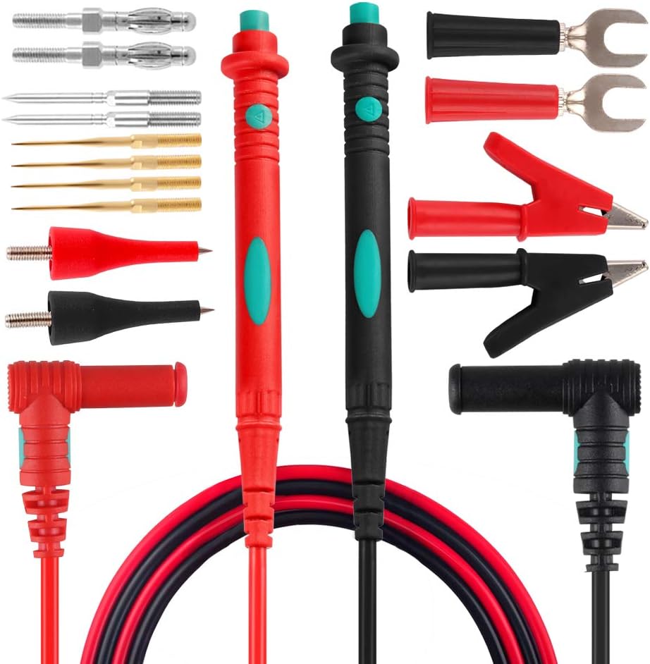 Kit 16 Pzas Cables Multímetro con Pinzas Cocodrilo