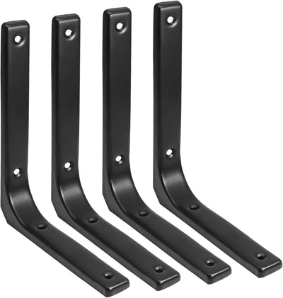 Soportes estante pared 6x5" pack 4 negro mate