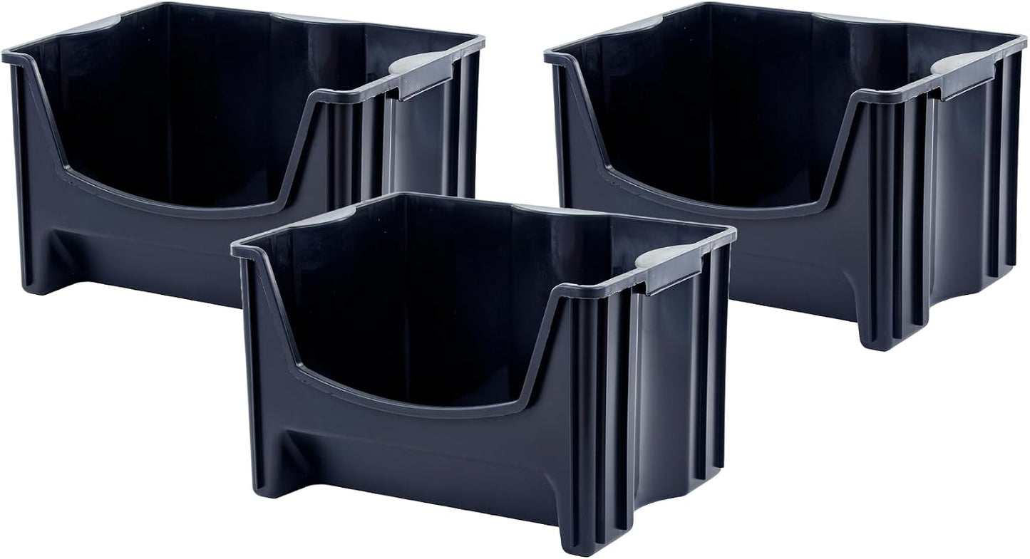 Contenedores apilables jumbo set 3 asas grandes