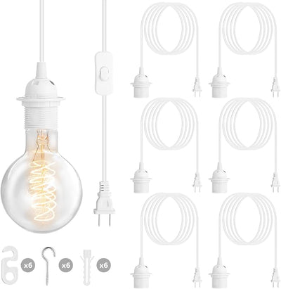 Kit 6 cables luz colgantes con interruptor E27