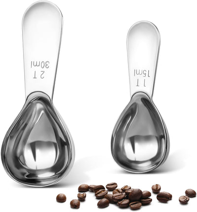 Juego 2 Pzas Cucharas Medidoras Acero Inox para Café Té