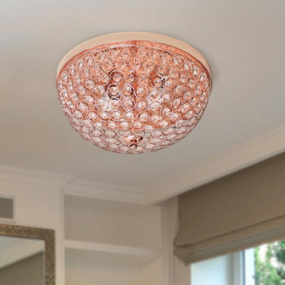 Lámpara techo empotrado 13pulg 2 luces metal oro rosa