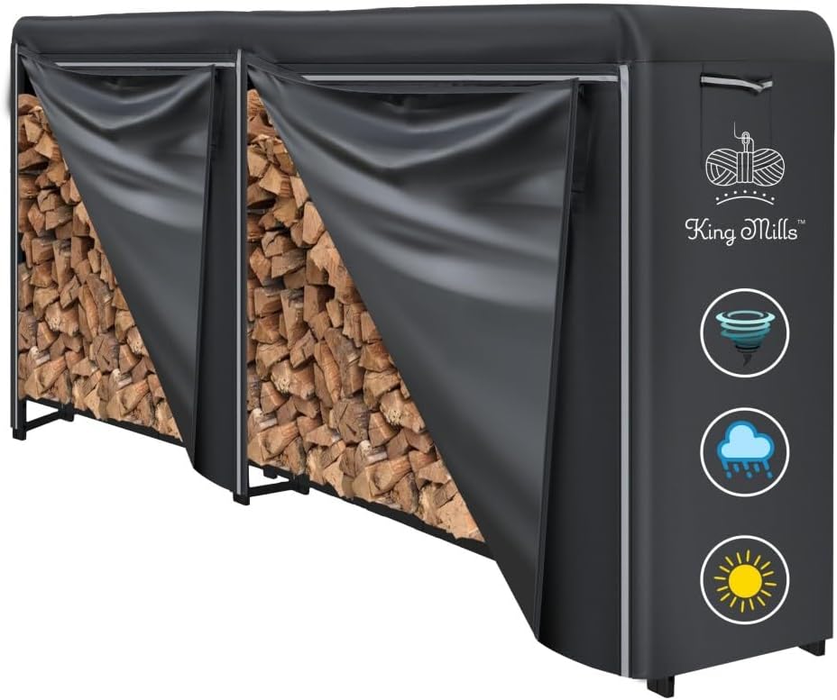 Cubierta estante leña 8ft impermeable UV 600D