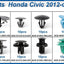 130 Pzas Retenedores para Honda Civic 2012-On