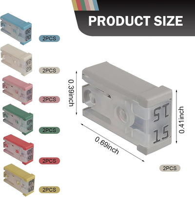 Kit fusibles ranurados 14 pzas 15-60A para auto y camion