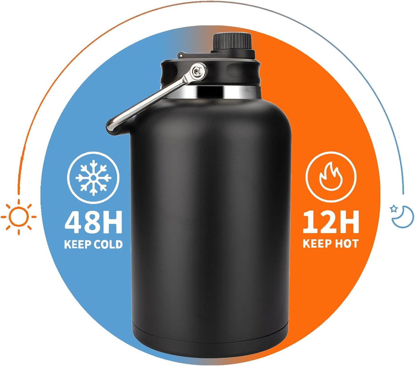 Jarra un galón acero inox doble pared 128oz aislada 48h