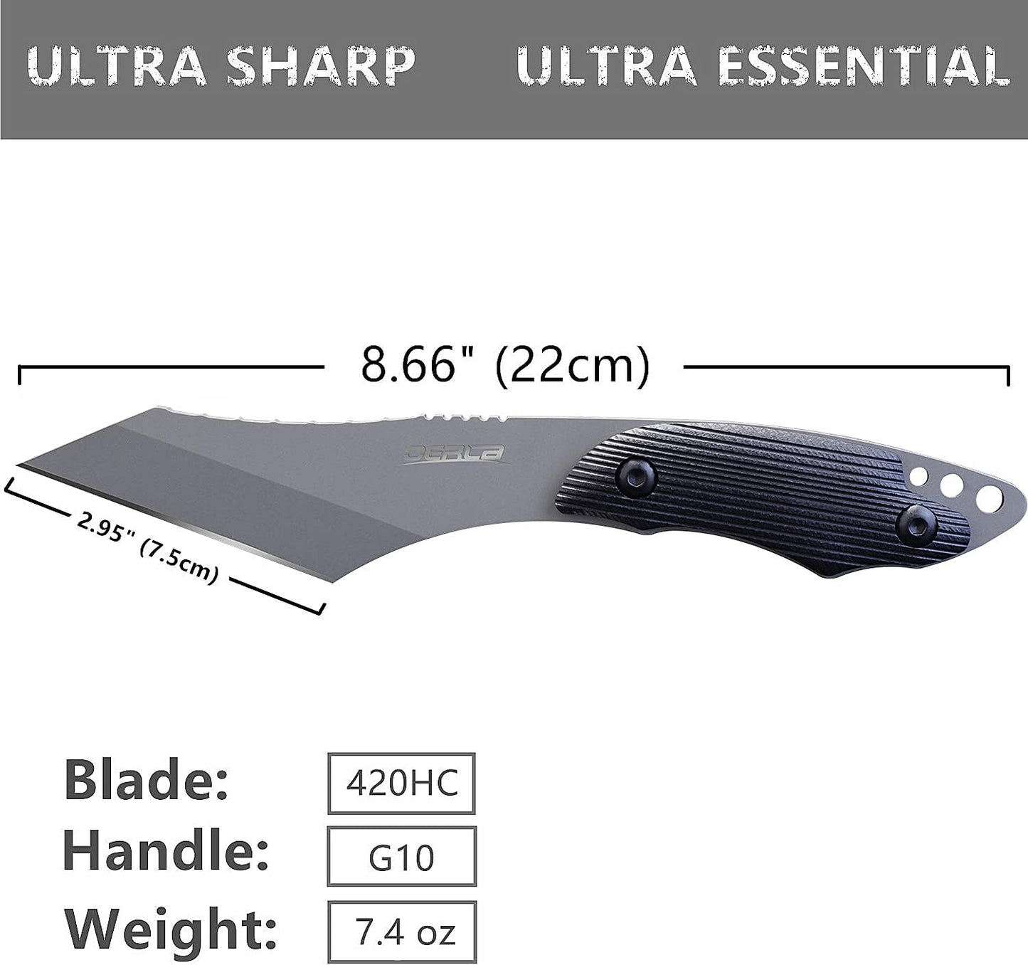 Cuchillo acero inox G10 mango clip Kydex