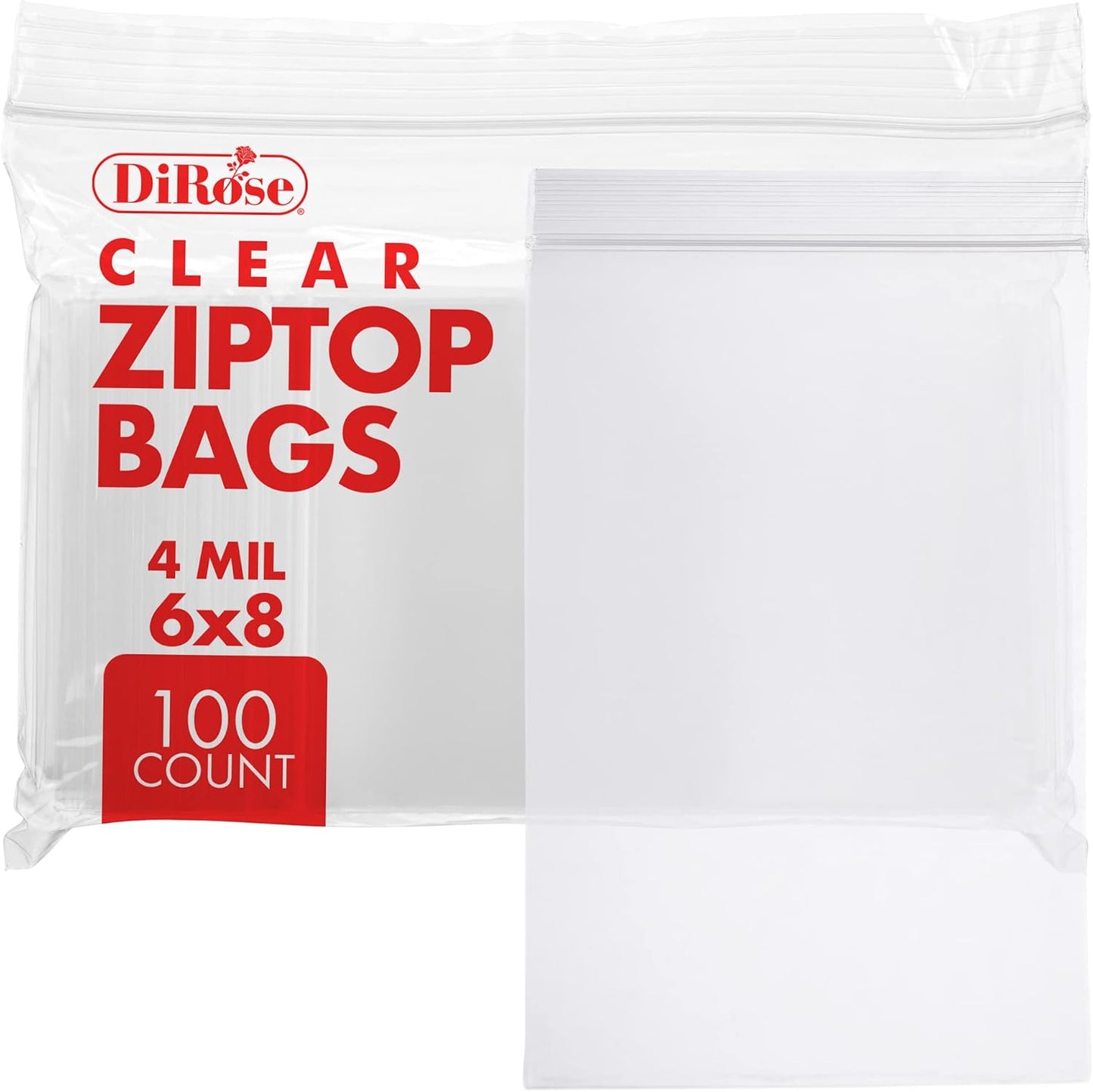 Bolsas plástico resellables 6x8pulg 100uds 4mil transparentes