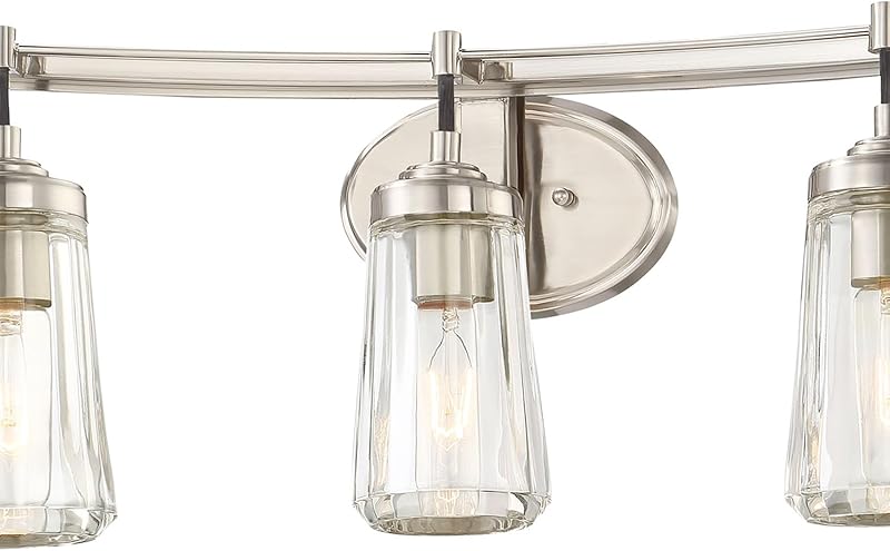 Lámpara pared baño 3 luces 180W níquel cepillado