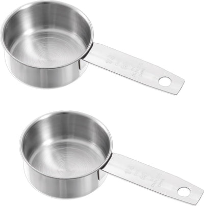 2 Tazas Medidoras Acero Inox 2oz Cuchara Metal para Gatos