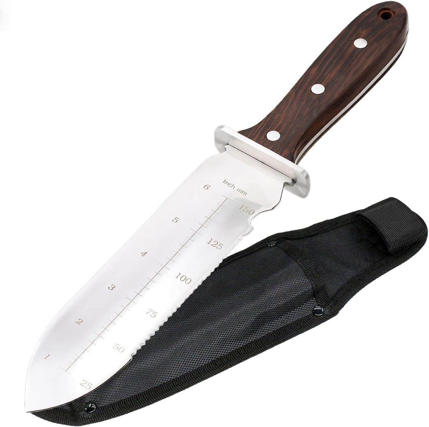 Cuchillo jardín acero inox 7 1/4pulg con funda