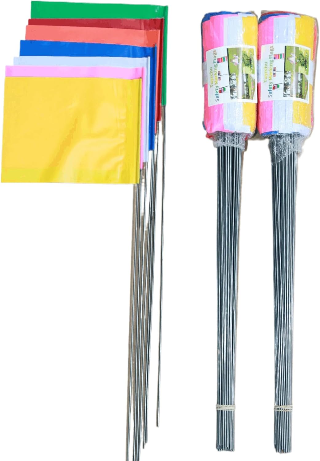 Banderas seguridad 7 colores 5x4" poste exterior