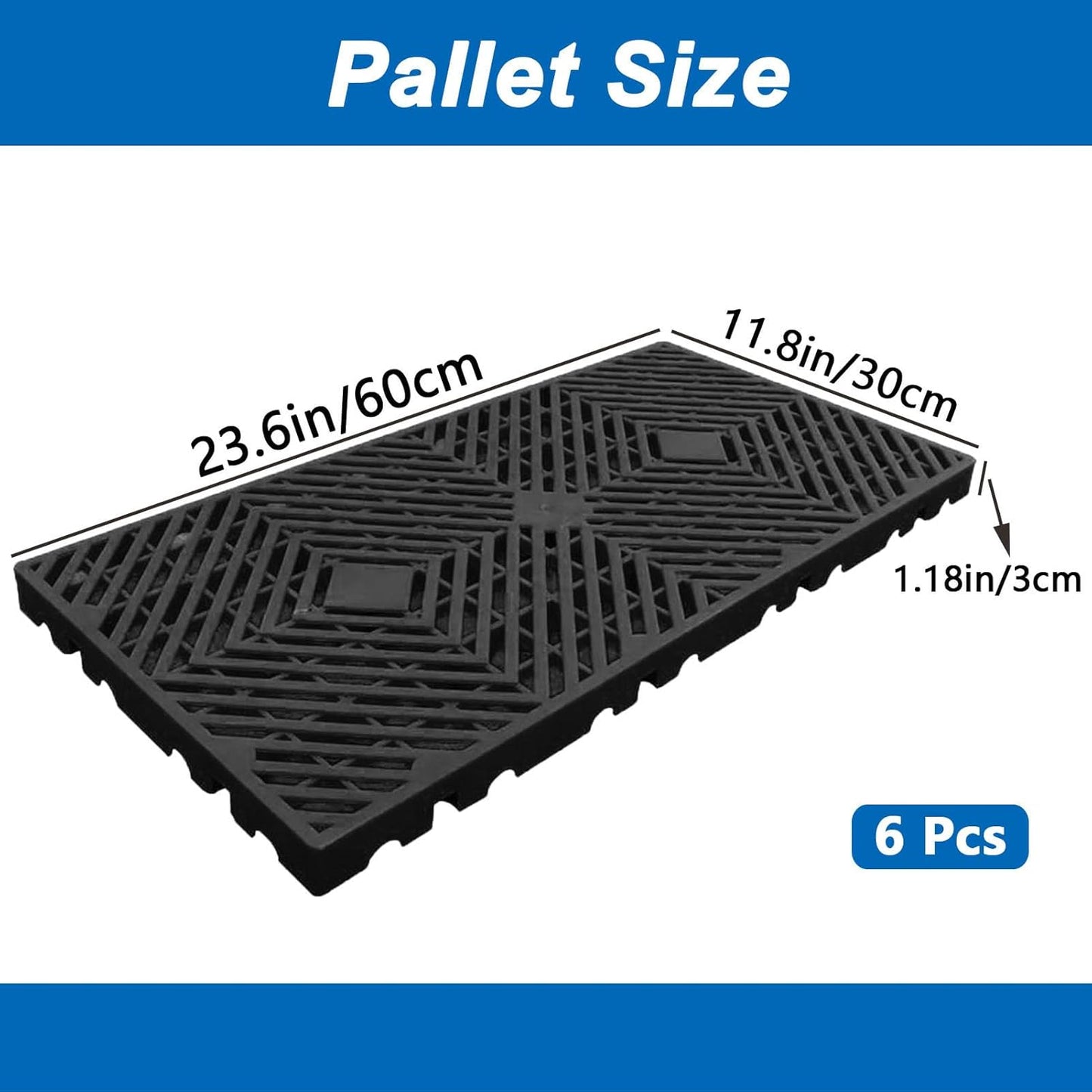 Paletas plástico impermeable ventilación 11.8x23.6pulg 6