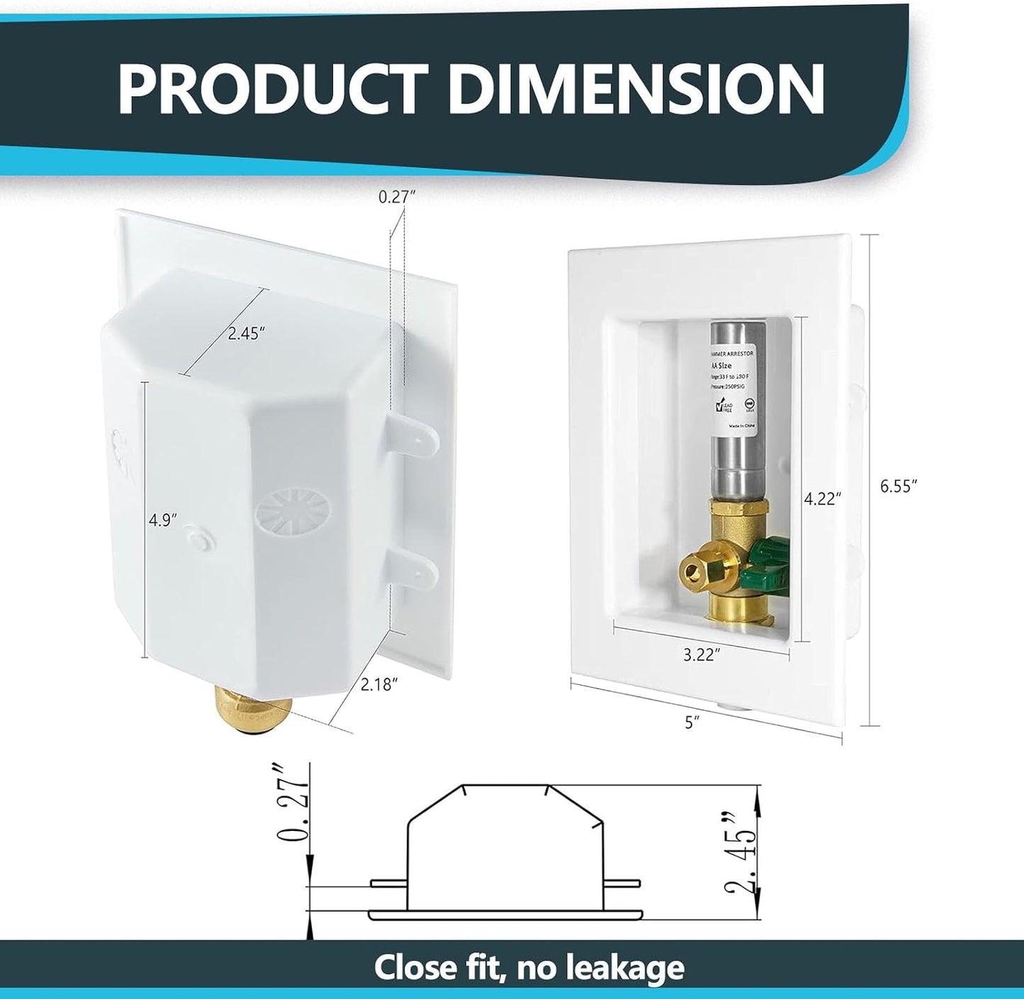 Caja salida premontada máquina hielo 1/2x1/4 pulg