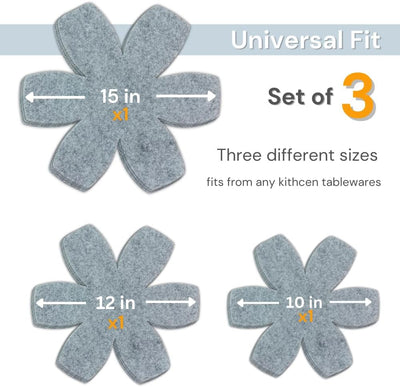 Set 3 protectores ollas sartenes 10-15pulg antiderrap
