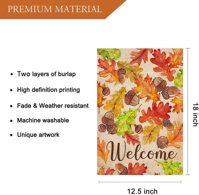 Bandera jardín otoño 12.5x18pulg doble cara decorativa