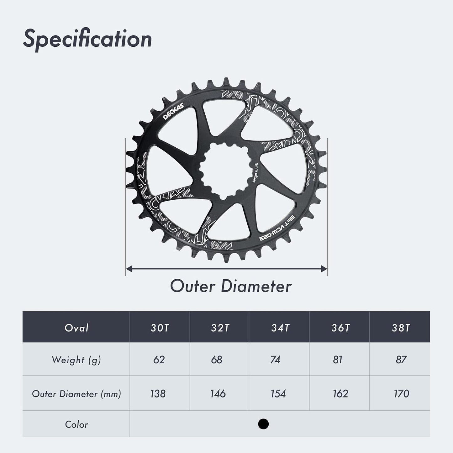 Plato bicicleta montaje directo 0.118pulg SRAM GXP aluminio