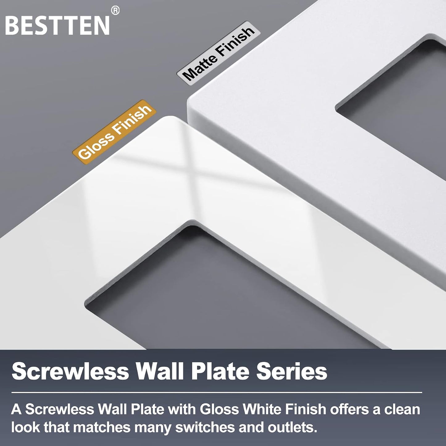 Set 5 placas pared serie blanco roto 4.69pulg