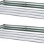 Cama jardín elevada metal galvanizado 6x2x1ft 2uds color plata
