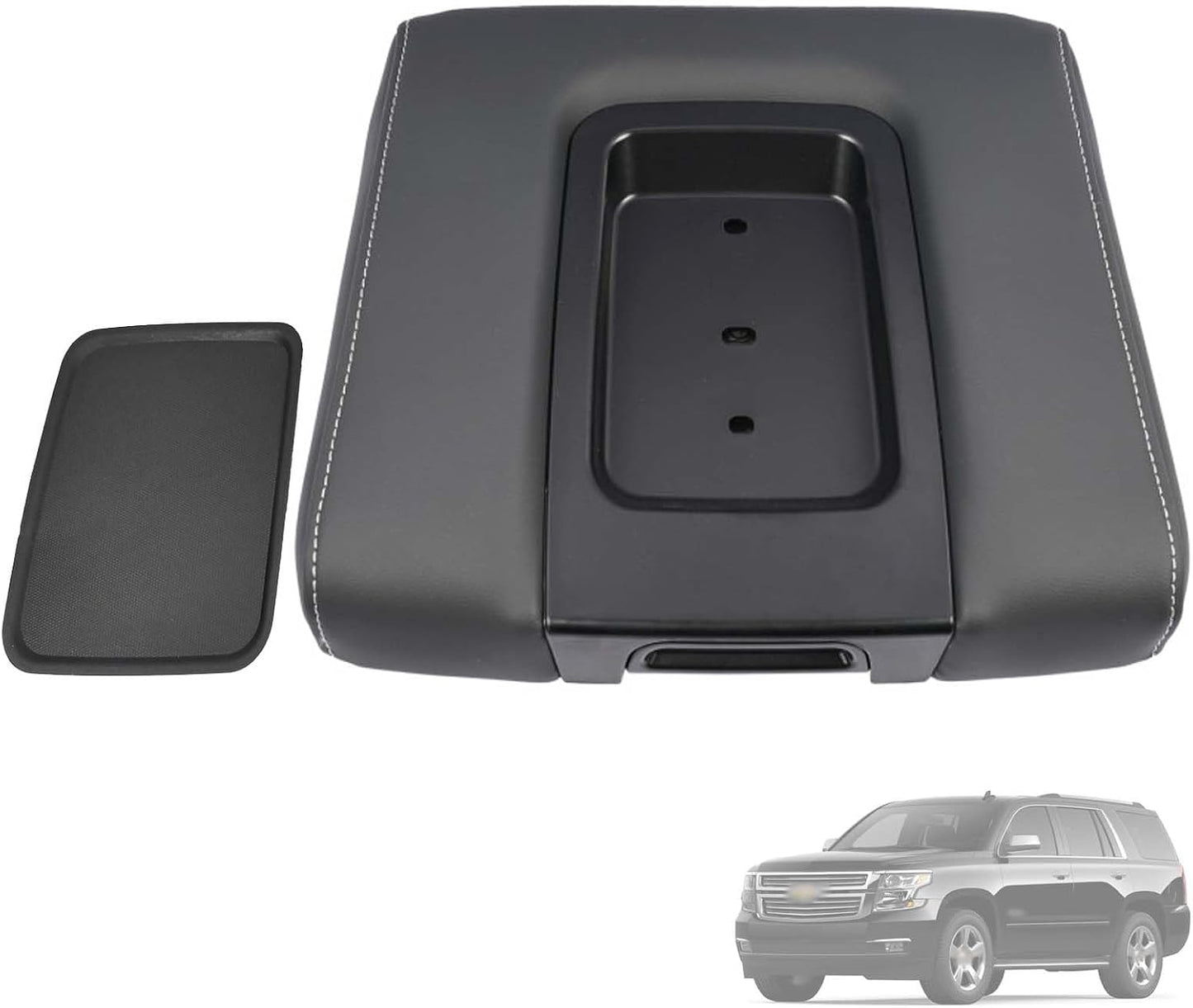 Tapa reposabrazos consola cuero negro comp Chevrolet