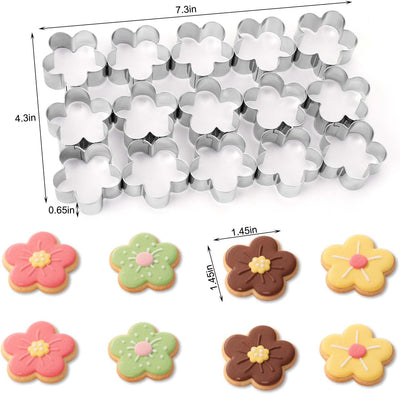 Cortador galletas flores 15 cavidades 1.4pulg