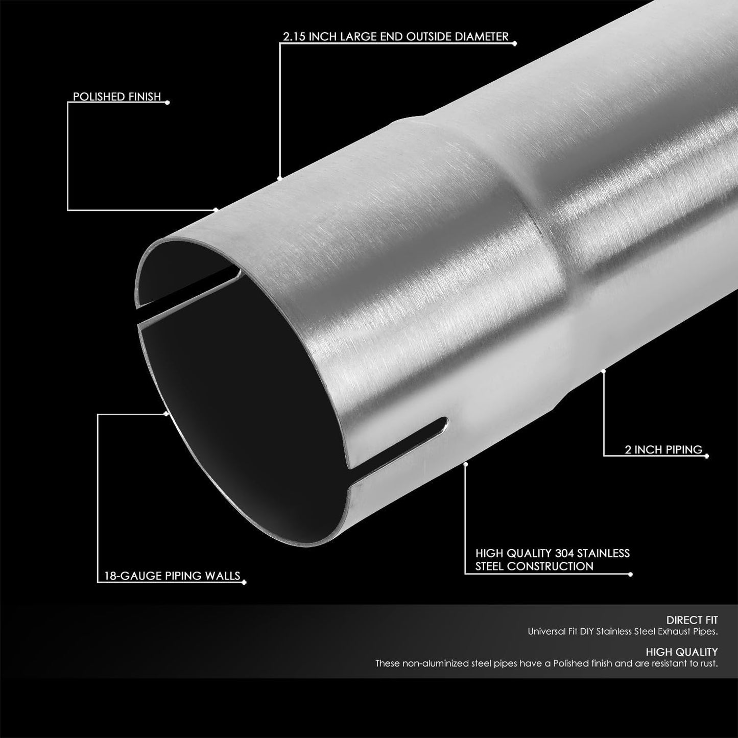 Kit 16 Pzas Tubo Escape Acero Inox Ajuste Universal
