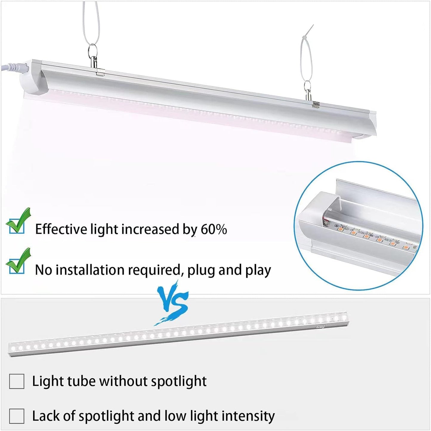Luz cultivo LED espectro completo 270W pack 6
