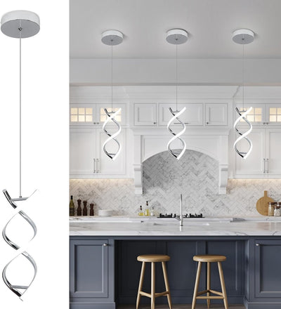 Accesorio lámpara colgante LED espiral luz blanca sala