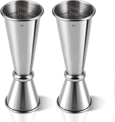 Paquete de 2 jiggers de acero inoxidable estilo japonés para bartending