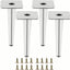 Patas metal color plata para muebles 8pulg set 4