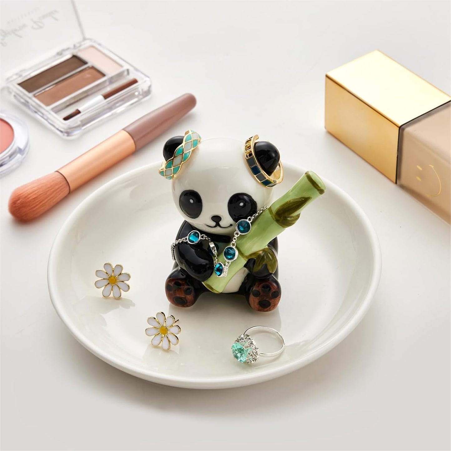 Bandeja cerámica para anillos panda regalo mujer