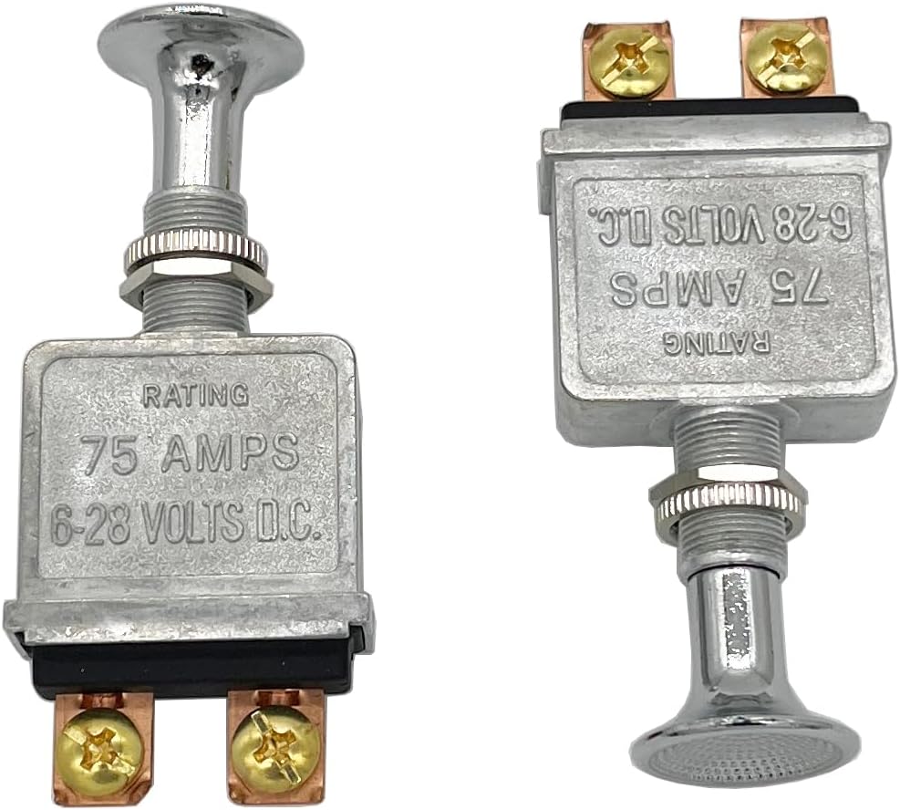 Interruptor Push-Pull 75 AMP 6-28V DC 2 Pzas