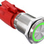 Interruptor botón 10A 16mm con ojo LED acero inox plateado