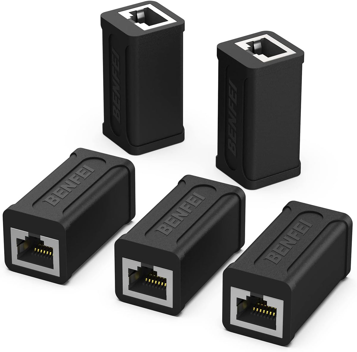 Acoplador RJ45 Cat7 Cat6 Cat5e hembra a hembra 5 pzas