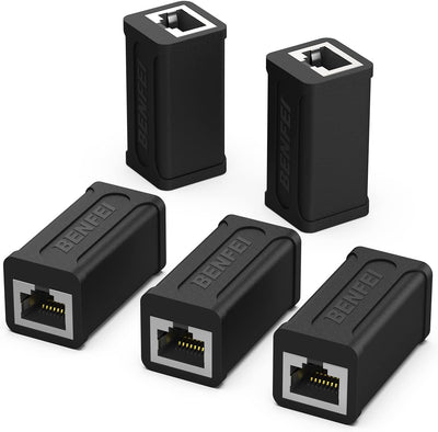 Acoplador RJ45 Cat7 Cat6 Cat5e hembra a hembra 5 pzas