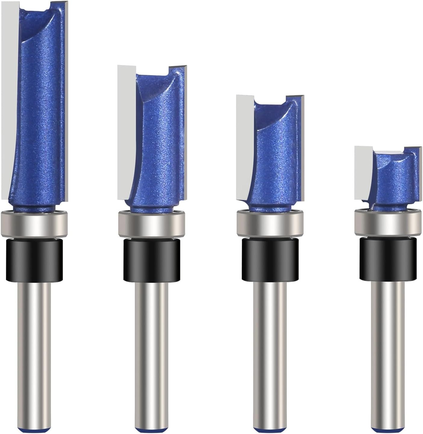 Set 4 Pzas Brocas Enrutador 1/4pulg Corte Recto Carpintería