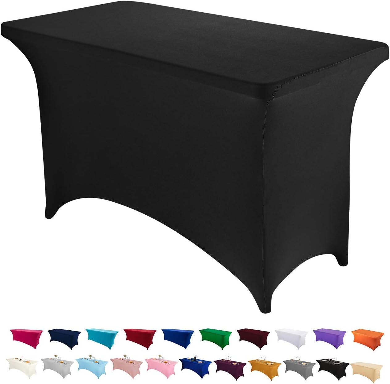 Funda mesa elastano 4ft mantel rectangular negro