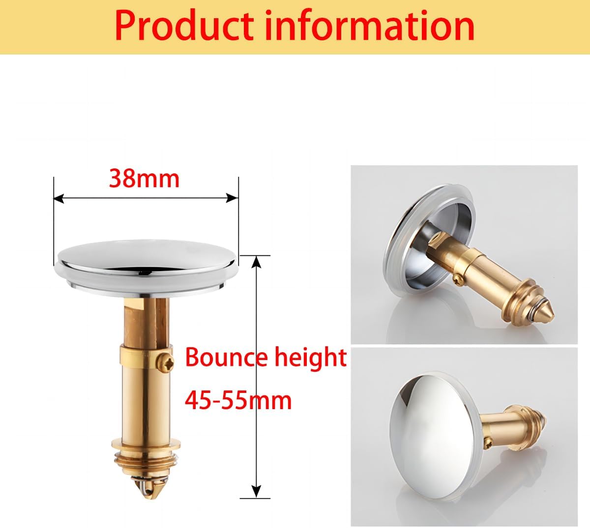 Tapón drenaje cocina baño lavabo desplegable latón 1.496pulg