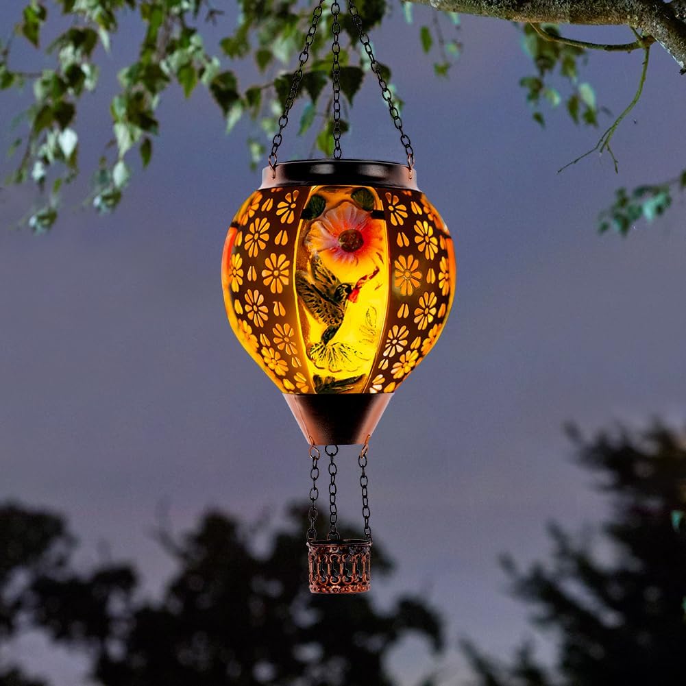 Linterna solar colibrí parpadeante impermeable jardín