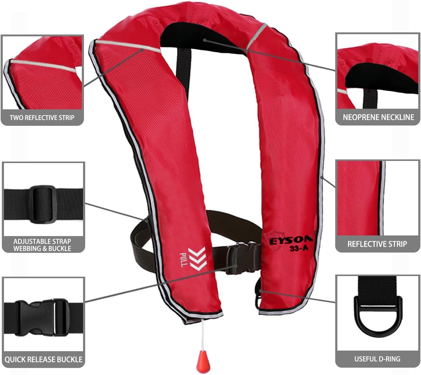 Chaleco salvavidas inflable automático para adulto