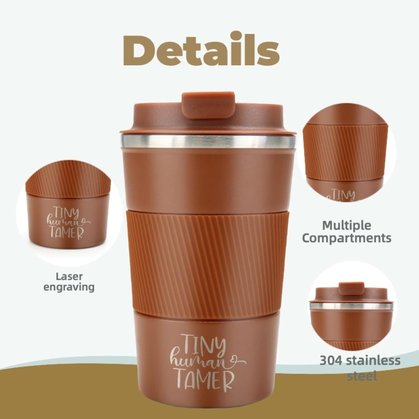 6 Tazas Café Aisladas con Tapa 12oz y Regalo para Maestros