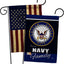 Bandera jardín orgullo marina USN Seabee oficial vintage