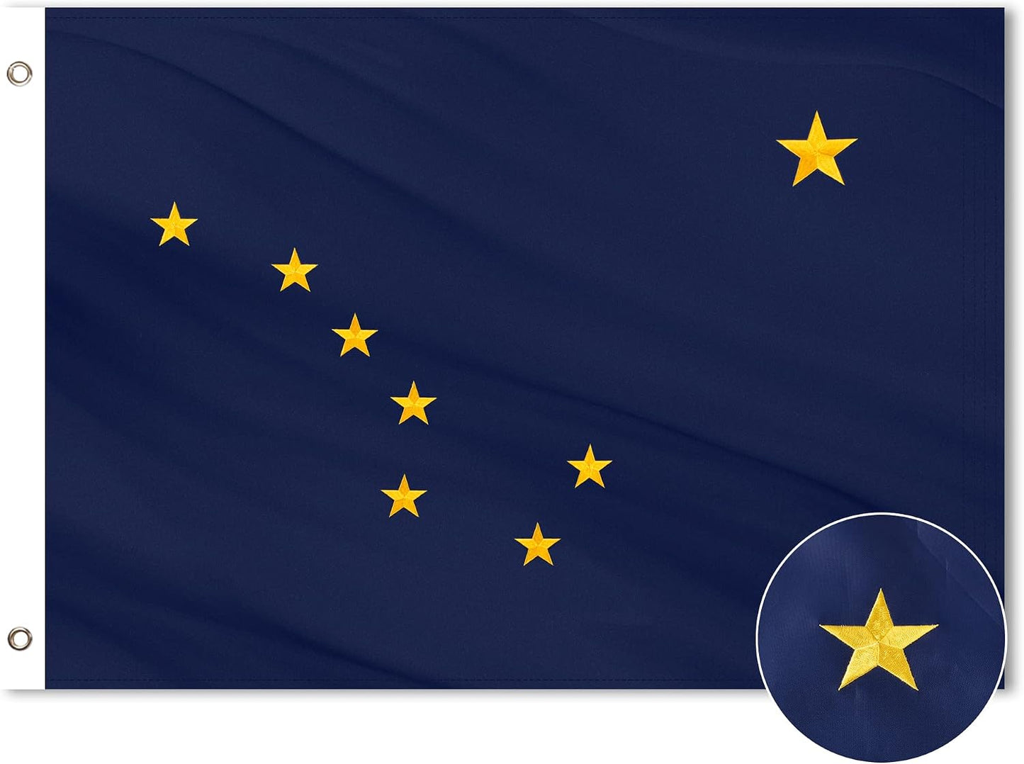 Bandera Alaska 4x6ft bordada poliéster rayas