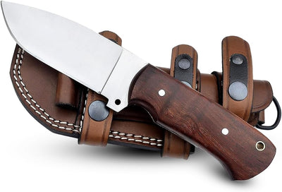 Cuchillo fijo acero alto carbono mango palo rosa compacto
