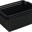 3 Pack Cestas Almacenamiento Plástico Negro