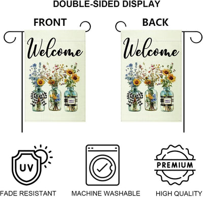 Bandera jardín doble cara girasoles 12x18pulg