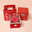 Caja regalo anillo rosa flores artificiales aniversario