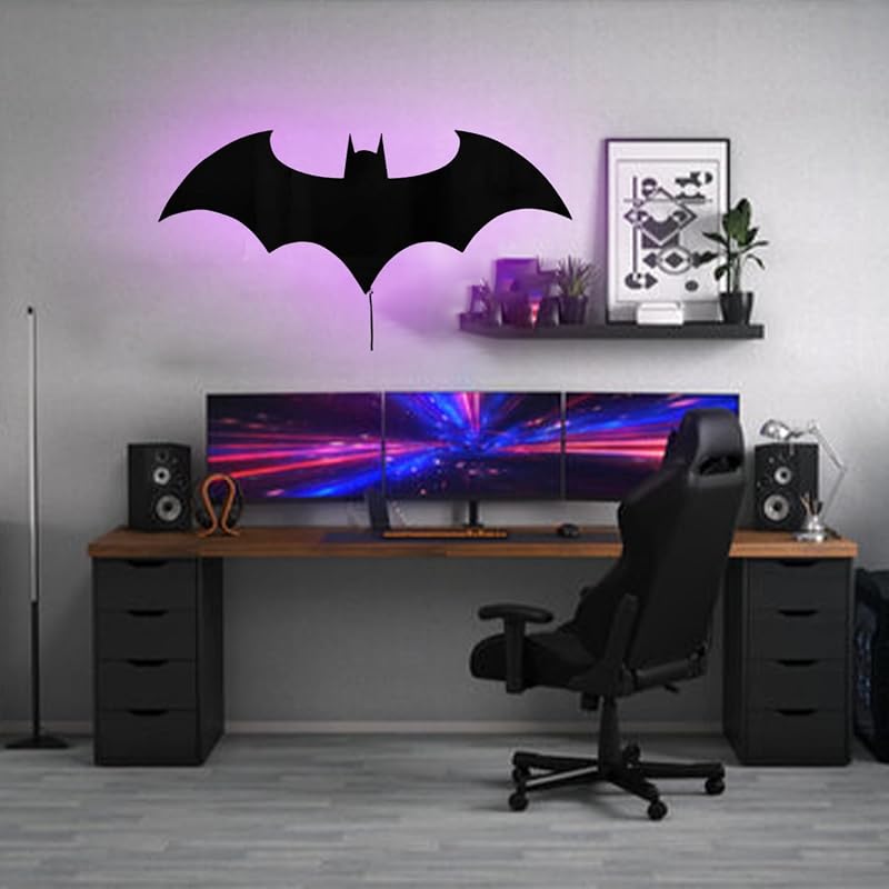Luz Nocturna LED Murciélago 16 Colores Acrílico
