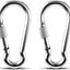 2 Mosquetones Acero Inox 4pulg Resistentes para Camping